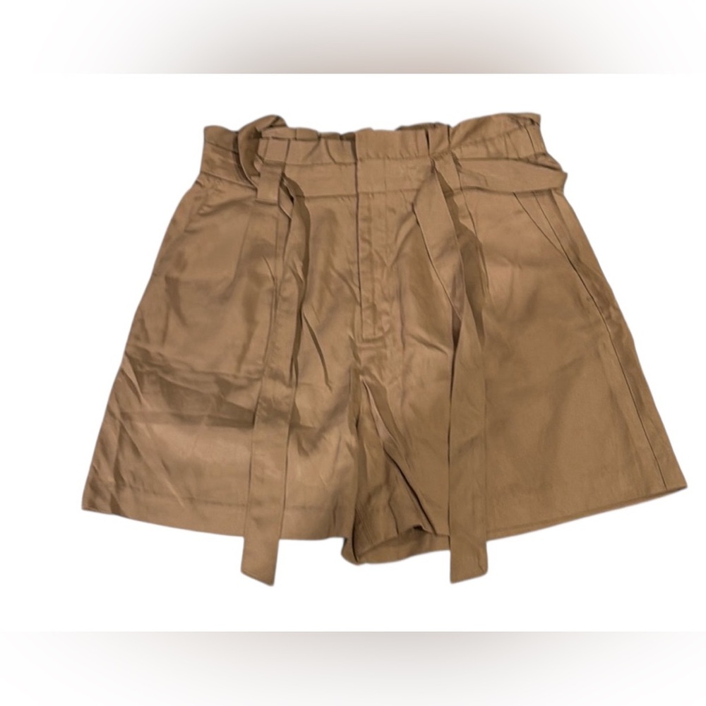 Banana Republic Khaki Belted Paper Bag Shorts With Slash Pockets Size 10